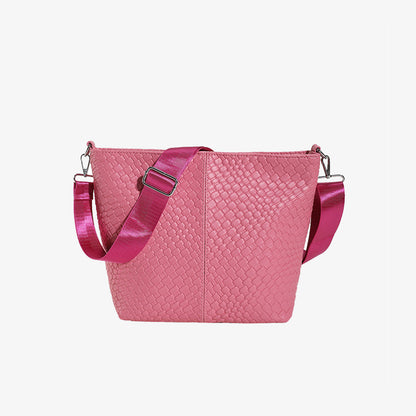 PU Leather Crossbody Bag Pink One Size