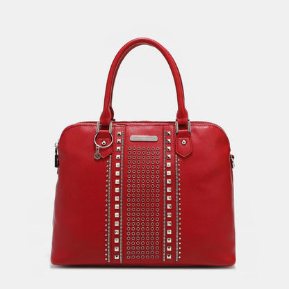 Nicole Lee USA Studded Decor Handbag Red One Size